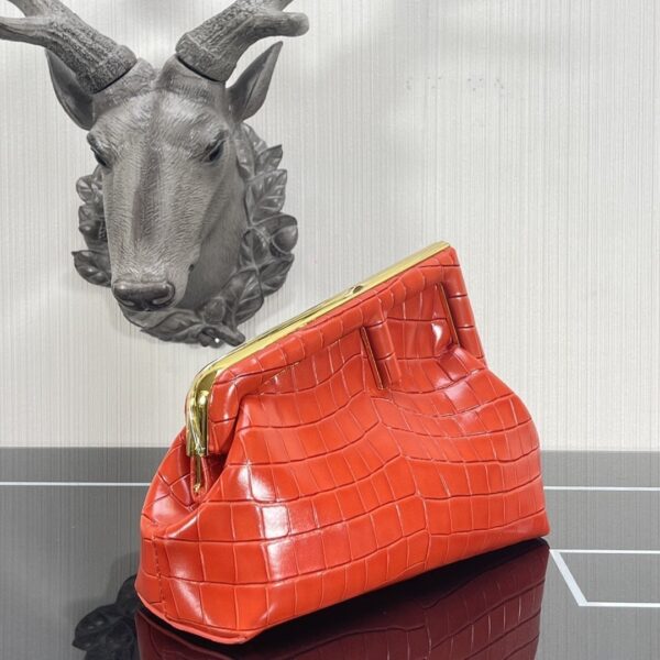 1:1 Replica Fendi First Small Orange Crocodile Bag For Woman 26cm/10in
