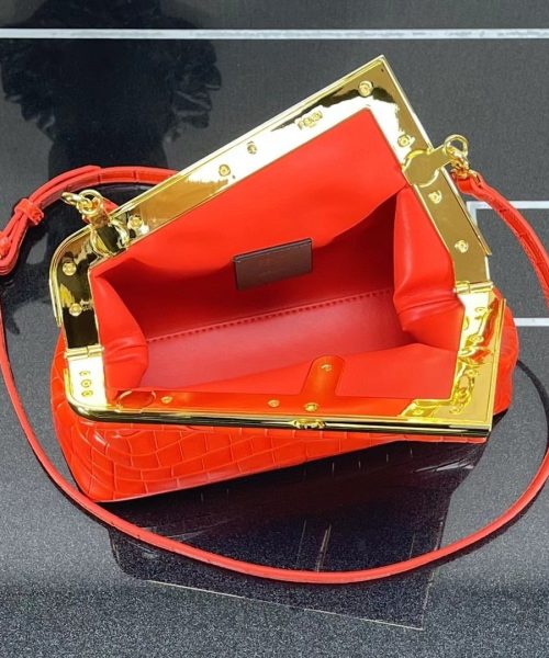 1:1 Replica Fendi First Small Orange Crocodile Bag For Woman 26cm/10in
