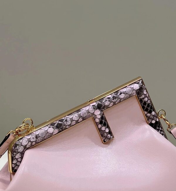 1:1 Replica Fendi First Small Pink and Pink python Bag For Woman 26cm/10in