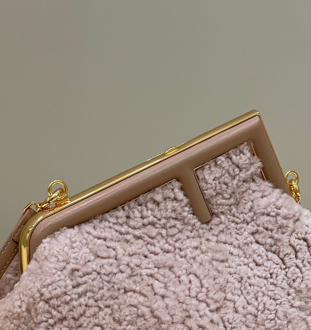 1:1 Replica Fendi First Small Pink Mink Bag For Woman 26cm/10in - Image 4