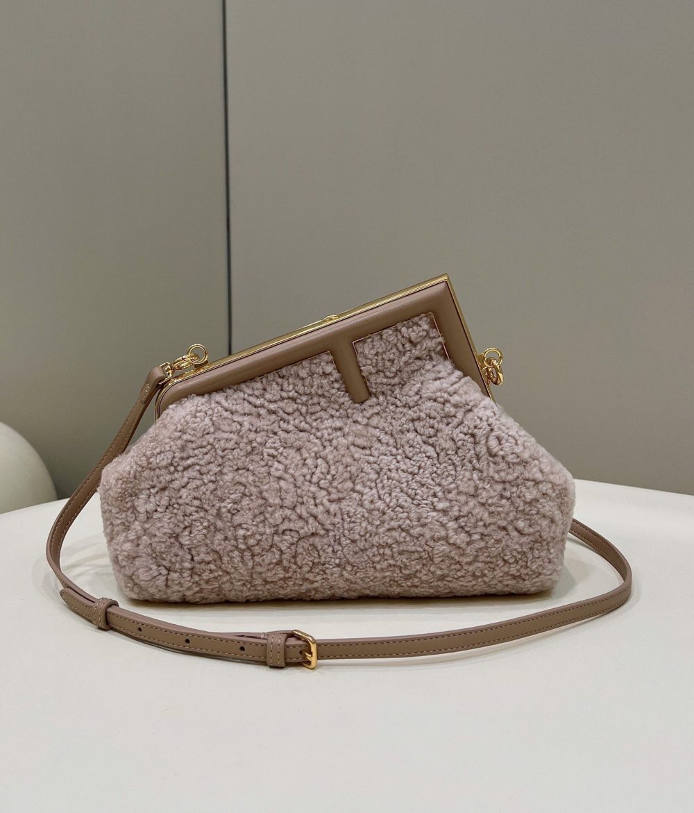 1:1 Replica Fendi First Small Pink Mink Bag For Woman 26cm/10in