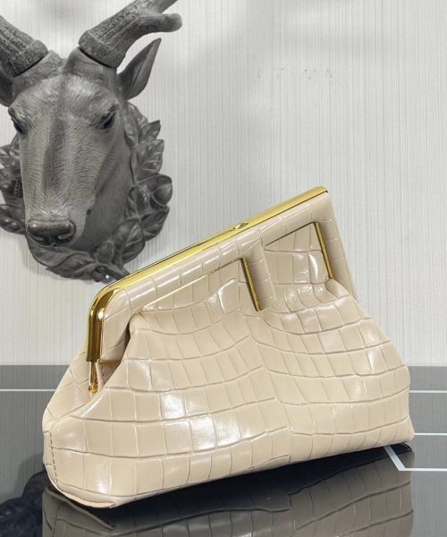 1:1 Replica Fendi First Small White Crocodile Bag For Woman 26cm/10in