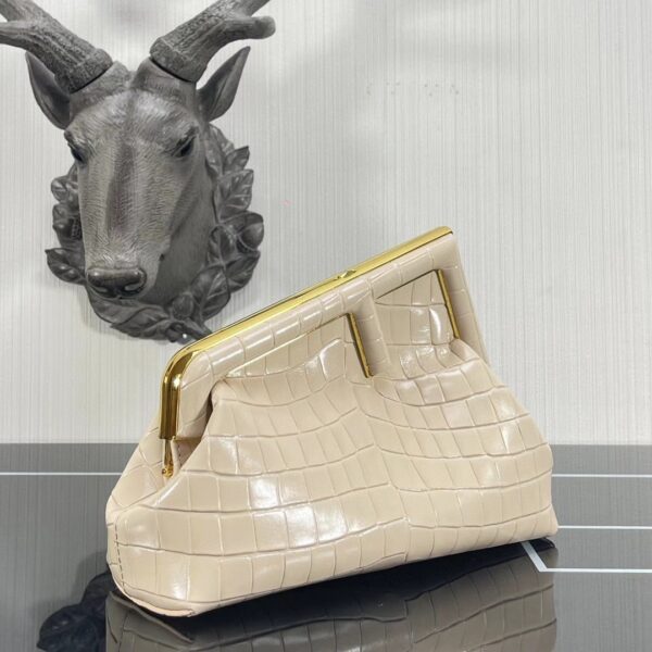 1:1 Replica Fendi First Small White Crocodile Bag For Woman 26cm/10in