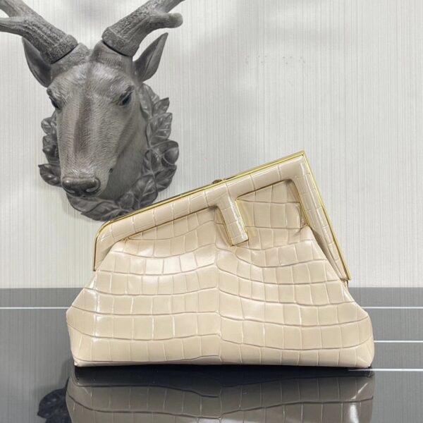 1:1 Replica Fendi First Small White Crocodile Bag For Woman 26cm/10in