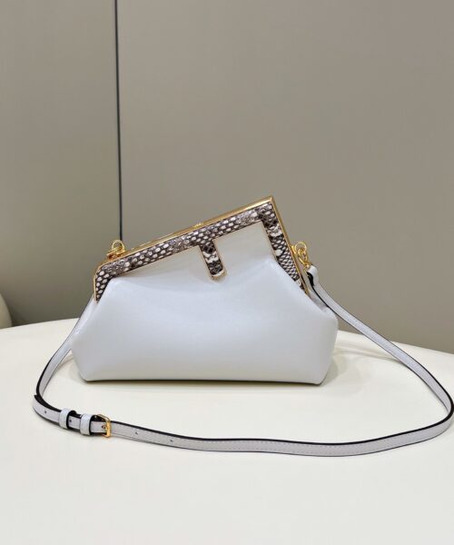 1:1 Replica Fendi First Small White For Women, Women's HandBags, Shoulder And Crossbody Bags 10.2in/26cm FF 8BP129