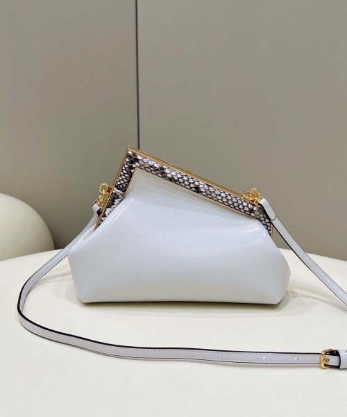 1:1 Replica Fendi First Small White For Women, Women's HandBags, Shoulder And Crossbody Bags 10.2in/26cm FF 8BP129