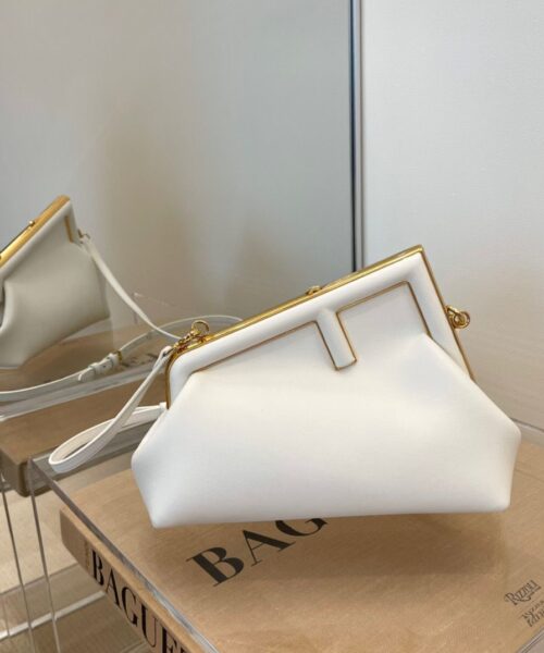 1:1 Replica Fendi First Small White For Women, Women's HandBags, Shoulder And Crossbody Bags 10.2in/26cm FF 8BP129ABVEF1C76