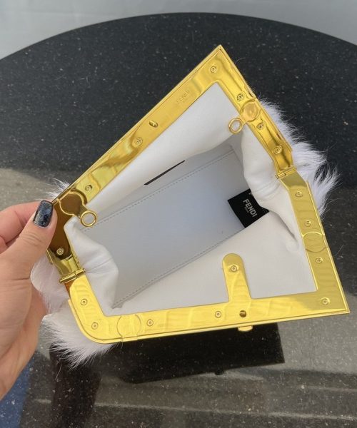 1:1 Replica Fendi First Small White Fox Fur Bag For Woman 26cm/10in