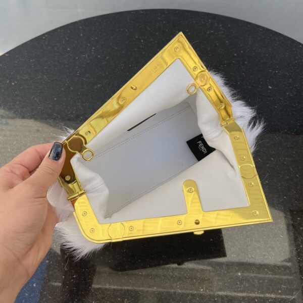 1:1 Replica Fendi First Small White Fox Fur Bag For Woman 26cm/10in