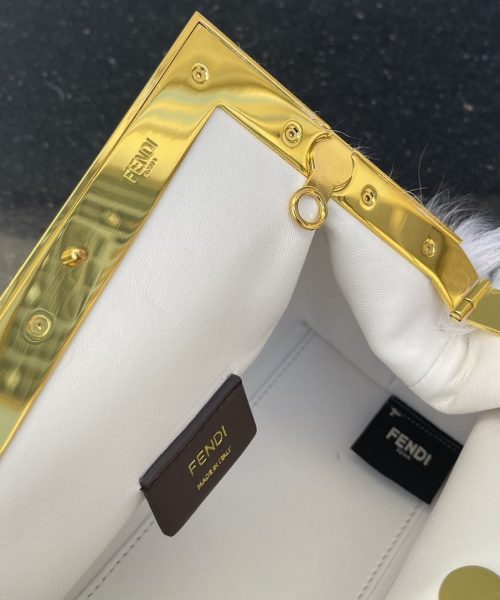 1:1 Replica Fendi First Small White Fox Fur Bag For Woman 26cm/10in