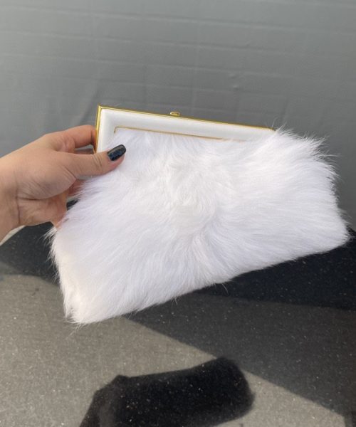 1:1 Replica Fendi First Small White Fox Fur Bag For Woman 26cm/10in