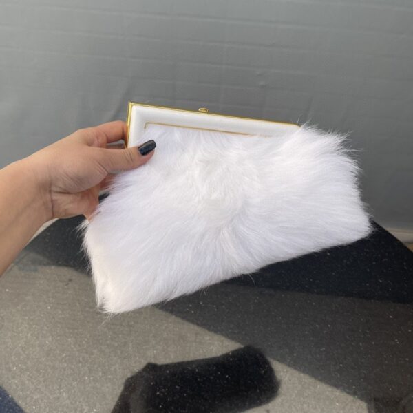 1:1 Replica Fendi First Small White Fox Fur Bag For Woman 26cm/10in