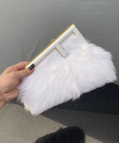 1:1 Replica Fendi First Small White Fox Fur Bag For Woman 26cm/10in