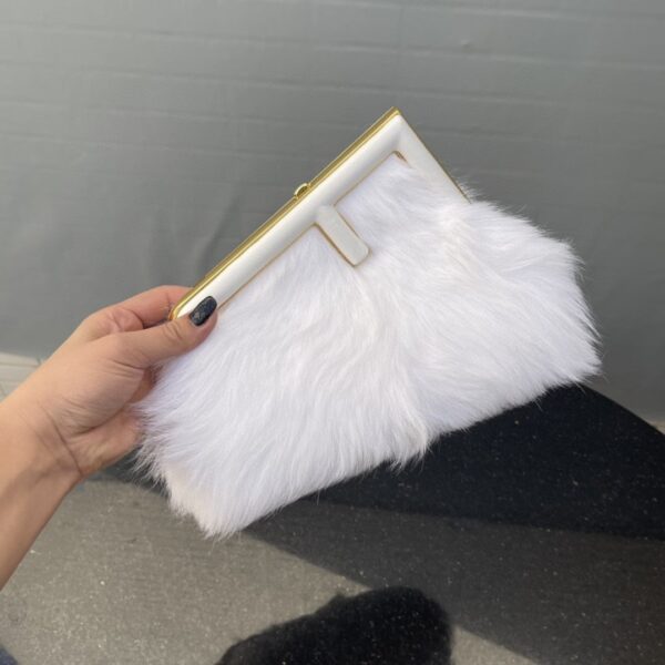 1:1 Replica Fendi First Small White Fox Fur Bag For Woman 26cm/10in