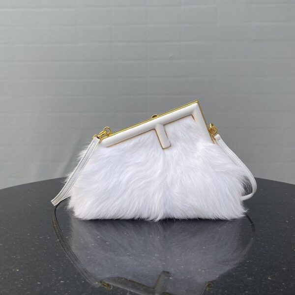 1:1 Replica Fendi First Small White Fox Fur Bag For Woman 26cm/10in