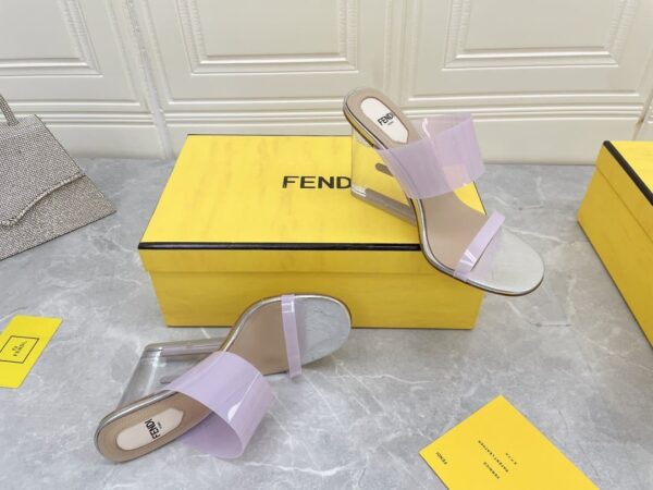 Fendi First Violet Transparent High-Heeled Sandals For Women