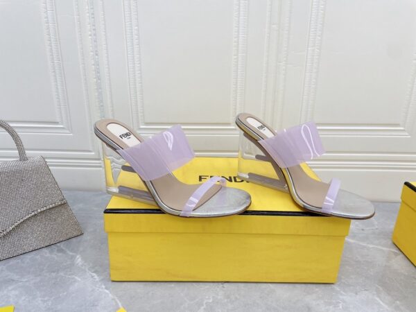 Fendi First Violet Transparent High-Heeled Sandals For Women