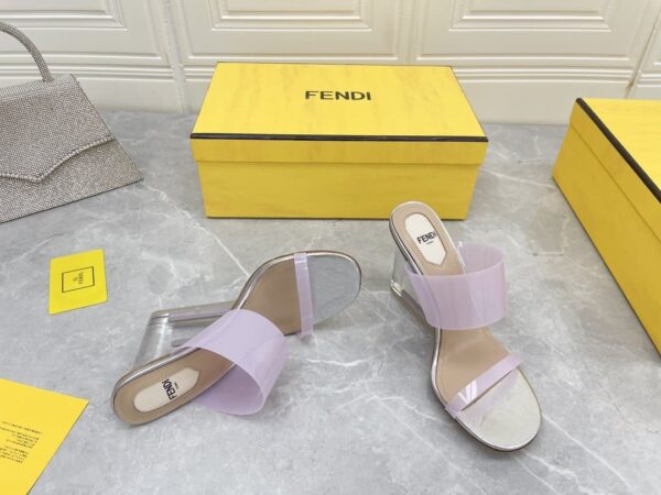 Fendi First Violet Transparent High-Heeled Sandals For Women