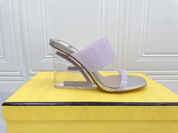 Fendi First Violet Transparent High-Heeled Sandals For Women