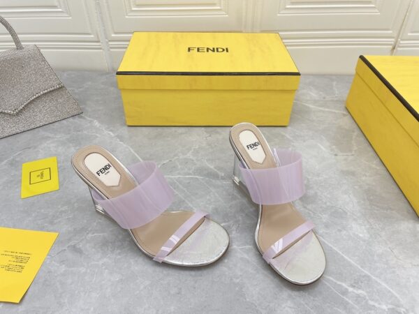 Fendi First Violet Transparent High-Heeled Sandals For Women
