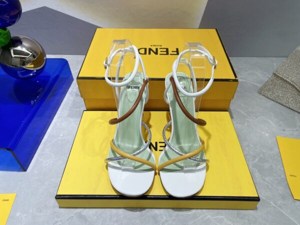 Fendi First White Nappa High-Heeled Sandals For Women 8X8274AHIUF1GZS