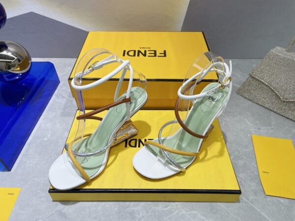 Fendi First White Nappa High-Heeled Sandals For Women 8X8274AHIUF1GZS