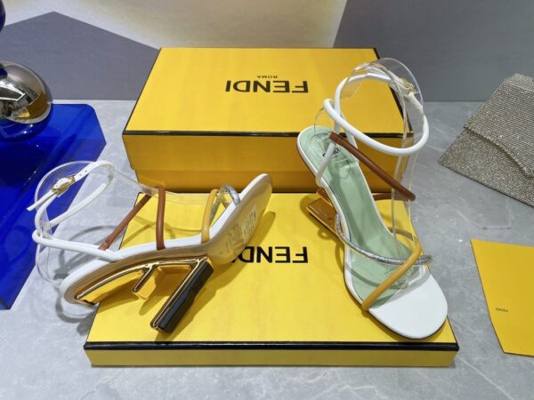 Fendi First White Nappa High-Heeled Sandals For Women 8X8274AHIUF1GZS