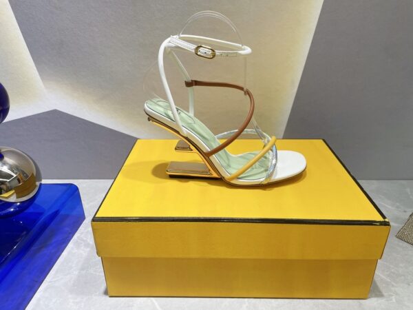 Fendi First White Nappa High-Heeled Sandals For Women 8X8274AHIUF1GZS
