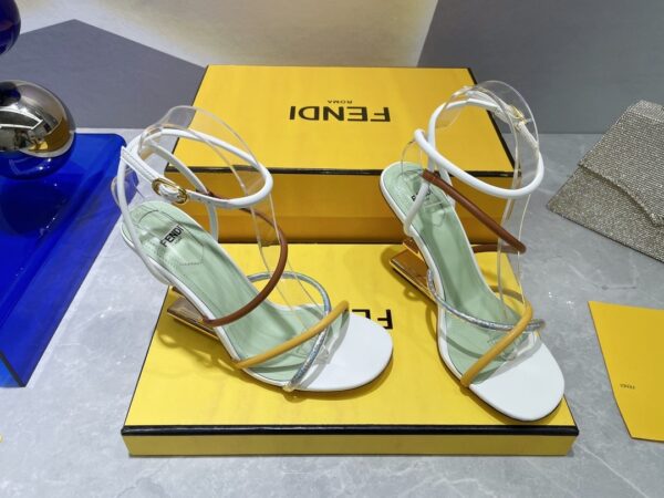 Fendi First White Nappa High-Heeled Sandals For Women 8X8274AHIUF1GZS