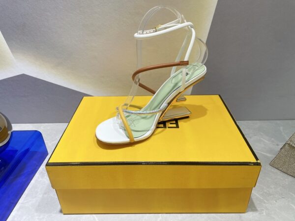 Fendi First White Nappa High-Heeled Sandals For Women 8X8274AHIUF1GZS