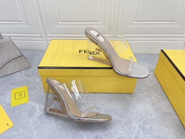 Fendi First White Transparent High-Heeled Sandals For Women