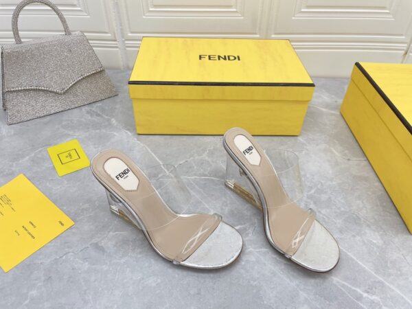 Fendi First White Transparent High-Heeled Sandals For Women