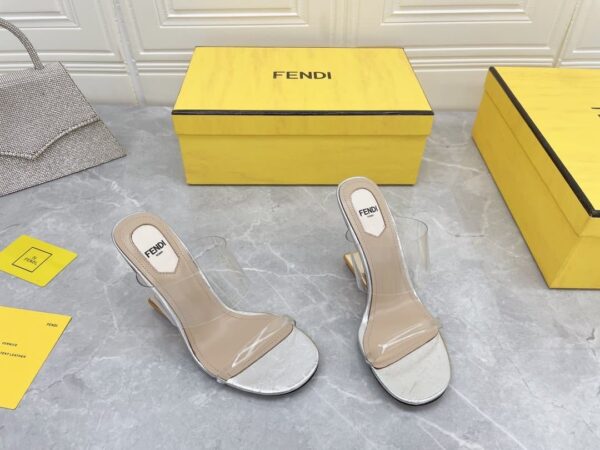 Fendi First White Transparent High-Heeled Sandals For Women