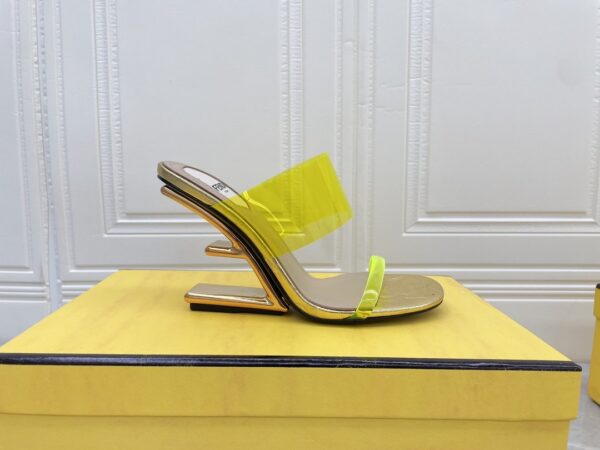 Fendi First Yellow Transparent High-Heeled Sandals For Women