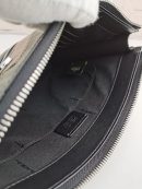 1:1 Replica Fendi Flat Pouch Black Fabric Pouch Grey Stripes For Men 27cm/10.5in FF