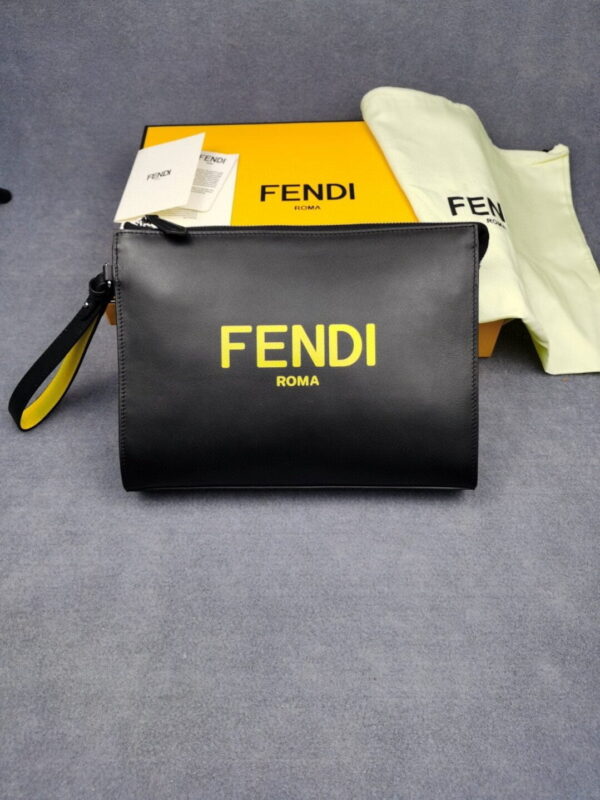 Fendi Flat Pouch Black For Men 27cm/10.5in FF