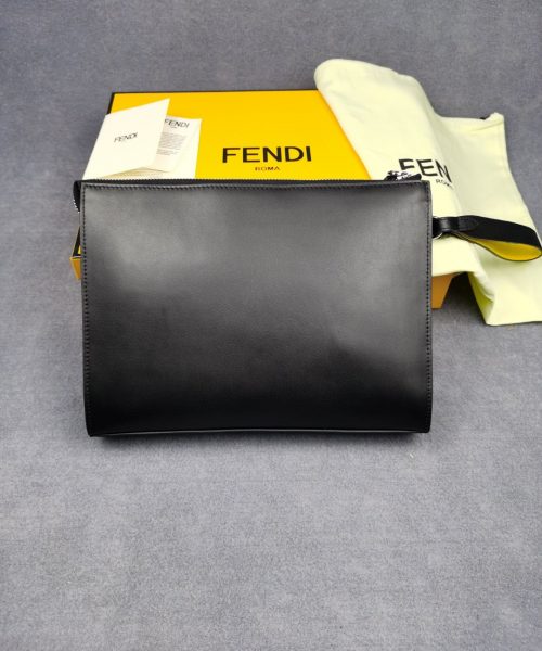 1:1 Replica Fendi Flat Pouch Black For Men 27cm/10.5in FF