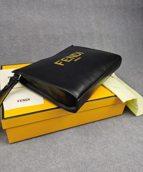 1:1 Replica Fendi Flat Pouch Black For Men 27cm/10.5in FF