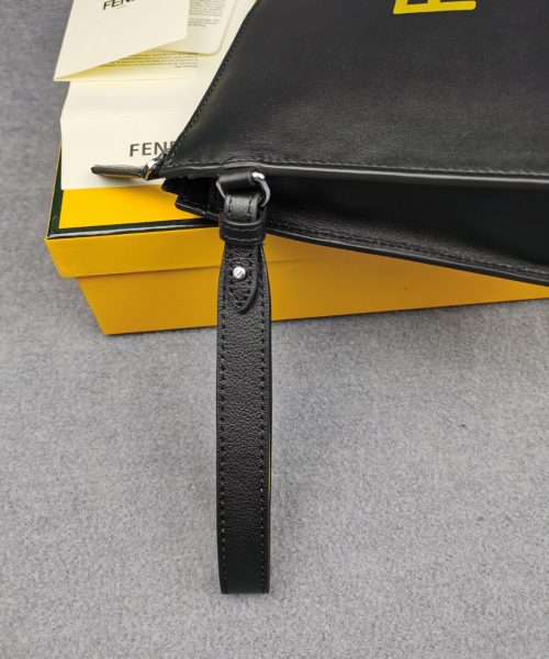 1:1 Replica Fendi Flat Pouch Black For Men 27cm/10.5in FF