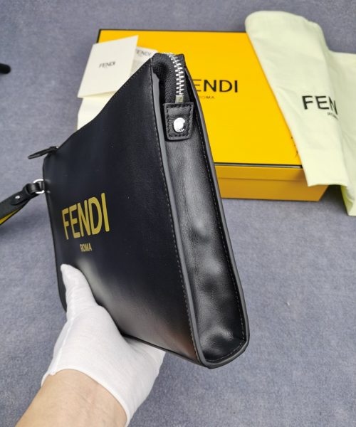 1:1 Replica Fendi Flat Pouch Black For Men 27cm/10.5in FF