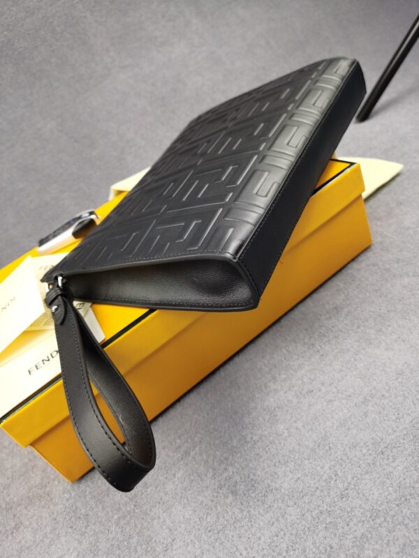 Fendi Flat Pouch Black Nappa Pouch For Men 27cm/10.5in FF 7VA491A72VF0GXN