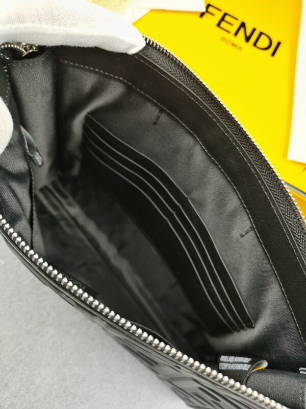 Fendi Flat Pouch Black Nappa Pouch For Men 27cm/10.5in FF 7VA491A72VF0GXN