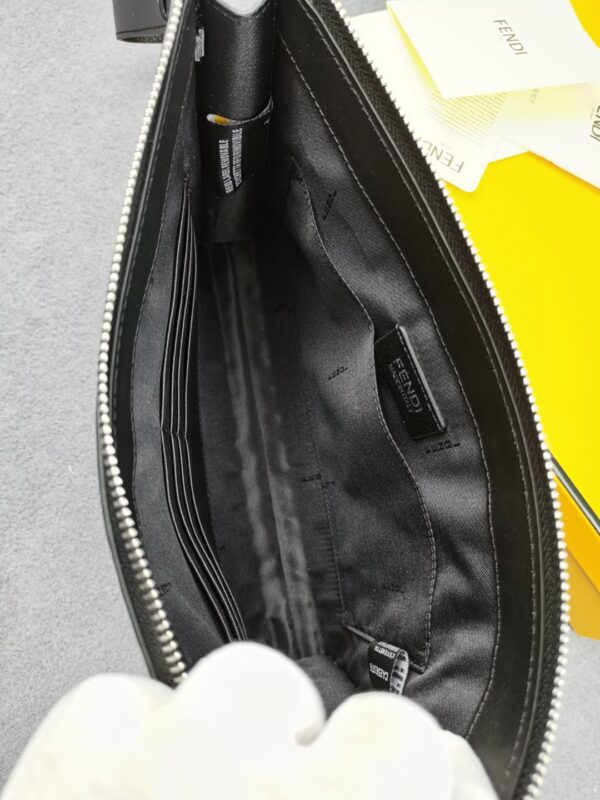 Fendi Flat Pouch Black Nappa Pouch For Men 27cm/10.5in FF 7VA491A72VF0GXN