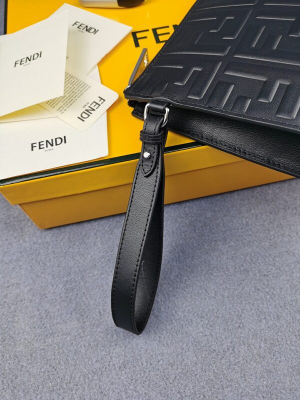 Fendi Flat Pouch Black Nappa Pouch For Men 27cm/10.5in FF 7VA491A72VF0GXN