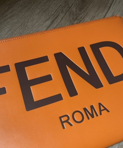 1:1 Replica Fendi Flat Pouch Brown Large Pouch Bag For Woman 34cm/13in 8N0178AC9LF0QVK