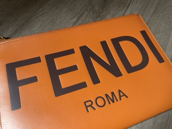 1:1 Replica Fendi Flat Pouch Brown Large Pouch Bag For Woman 34cm/13in 8N0178AC9LF0QVK