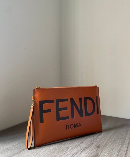1:1 Replica Fendi Flat Pouch Brown Large Pouch Bag For Woman 34cm/13in 8N0178AC9LF0QVK