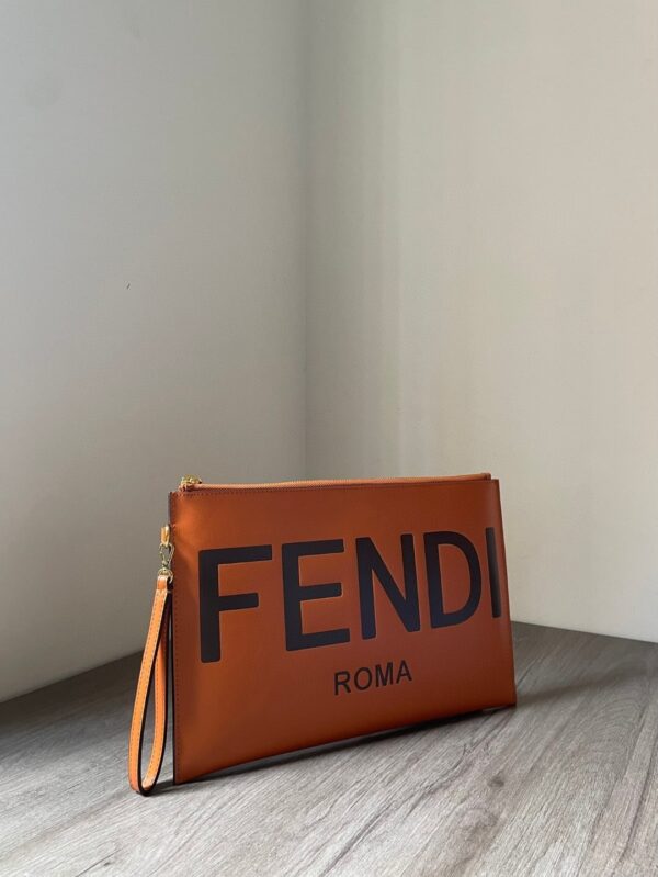 1:1 Replica Fendi Flat Pouch Brown Large Pouch Bag For Woman 34cm/13in 8N0178AC9LF0QVK