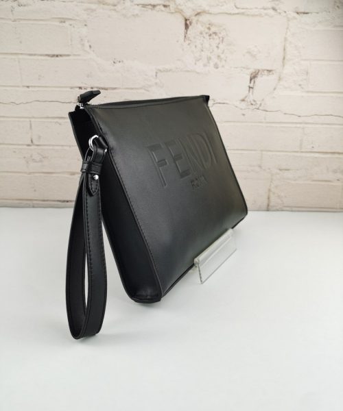 1:1 Replica Fendi Flat Pouch In Black For Men 27cm/10.5in FF 7VA491AFBFF0GXN