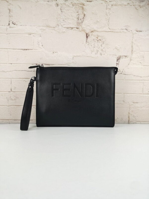 Fendi Flat Pouch In Black For Men 27cm/10.5in FF 7VA491AFBFF0GXN